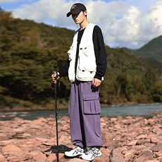 秋季新款大码港风宽松户外登山情侣阔腿大口袋卫裤男K06P42，男装休闲裤，电商B226-2（原B217-2）