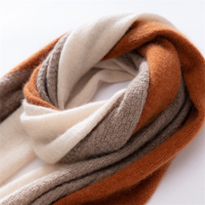 2025年秋季新款三色扭花针织羊绒围巾时尚休闲通勤百搭，围巾，蒙娇羊绒