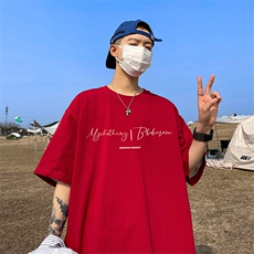抖音得物二开现货220克夏装重磅美式高街宽松短袖t恤MT170，男装T恤，电商A486-1