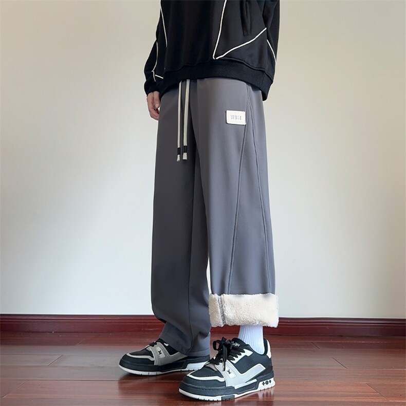 大货已出欢迎二开加绒新款纯色青少年潮流卫裤宽松A161-K51A,男装休闲裤,电商A161