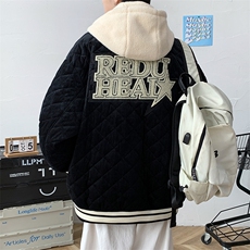 冬款港风加棉加厚时尚棉服假两件连帽外套男士8135-P140控价178，男装棉衣，电商A441-1