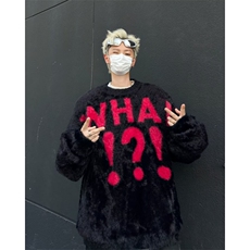 美式圆领毛衣男慵懒风休闲水貂毛针织衫M6021P68，男装针织衫/毛衣，星座1116-2