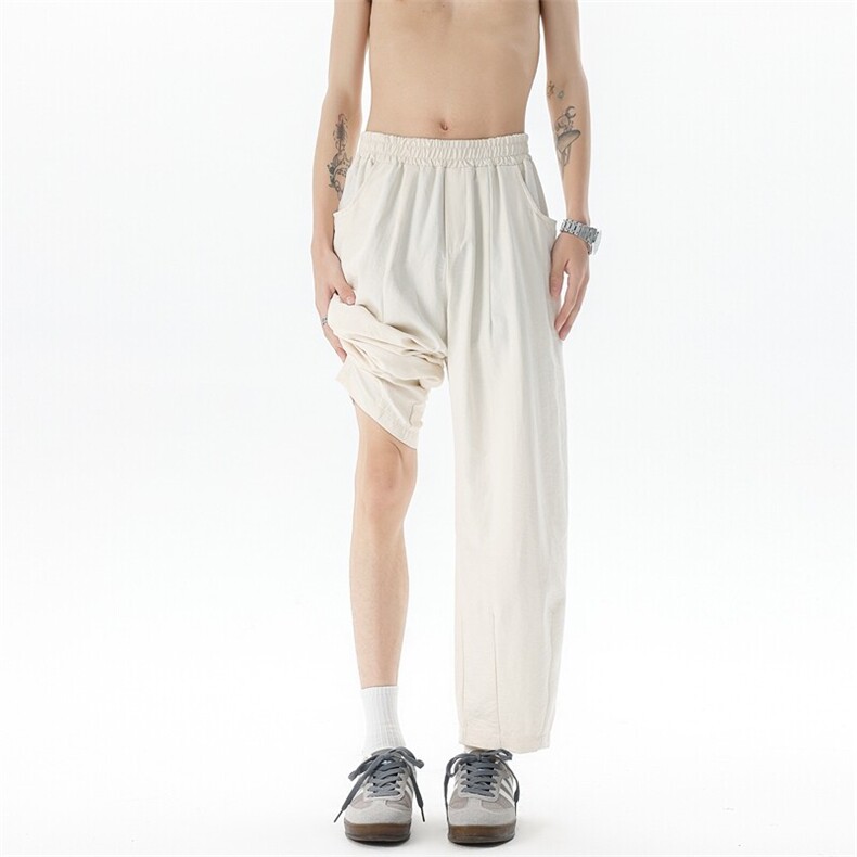 M-8XL春夏休闲裤特大码锥形萝卜裤直筒垂感阔腿九分裤KZ1953/P45，男装休闲裤，电商B238