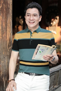 polo衫中年商务休闲男装夏季新款男士短袖T恤半袖翻领宽松上衣服图片