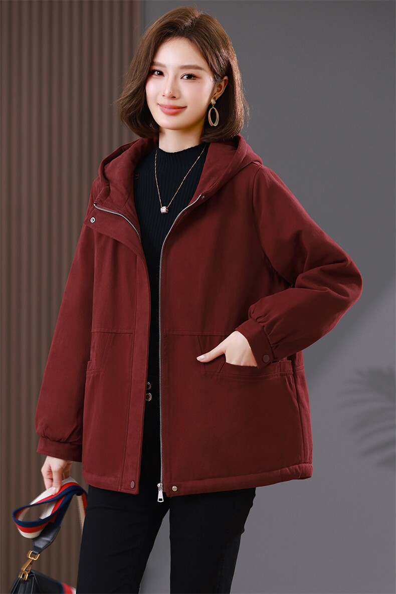 时尚加绒保暖女装派克服外套显瘦百搭冬季必备单品,女装派克服,韩派