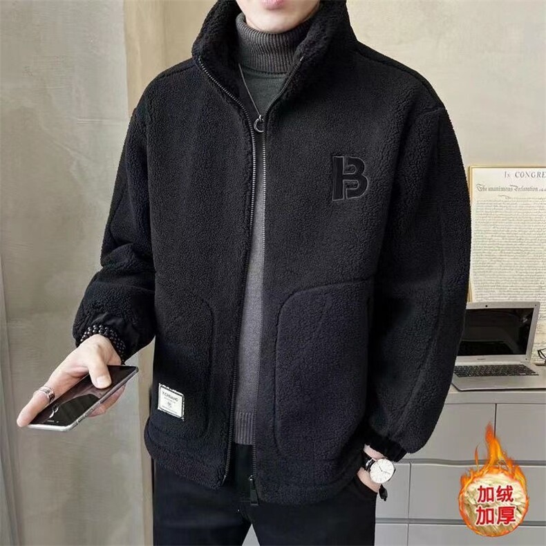 欧洲站羊羔毛外套男秋冬季2024新款棉服男装颗粒绒棉衣加厚潮牌,男装棉衣,星座1511