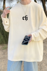抖音供货、秋季现货舒适棉宽松重磅长袖T恤D223A-CT2323-特P28，男装T恤，电商019-1
