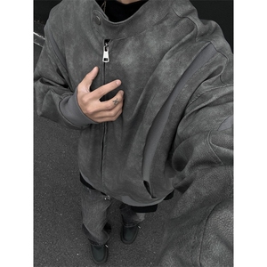 高品质 设计感pu皮结构夹克外套男 CP96-特p75图片