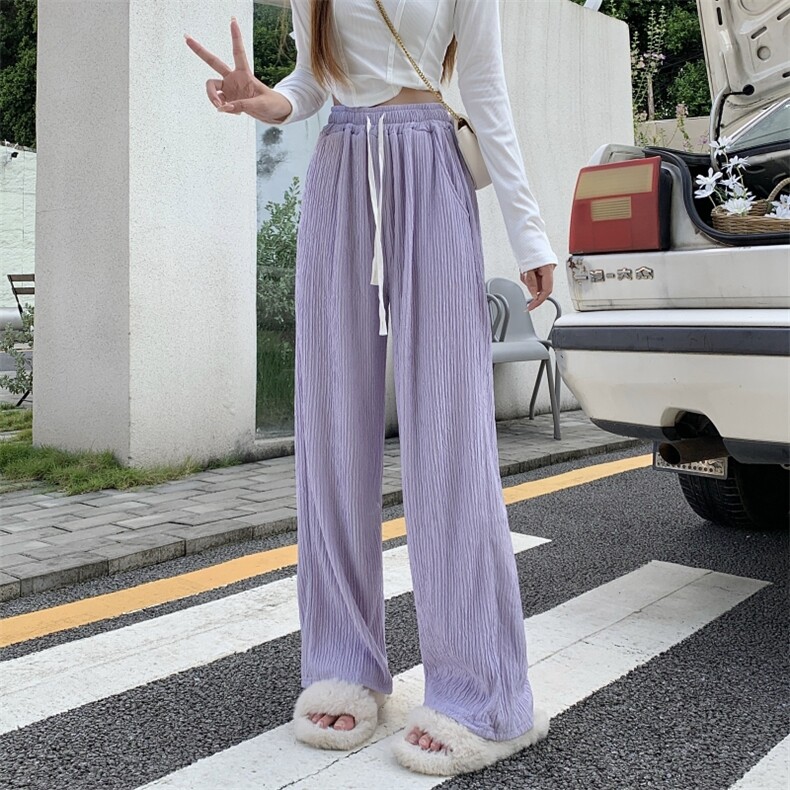 休闲裤夏季薄款宽松裤子美式高街直筒裤K103-P40图片