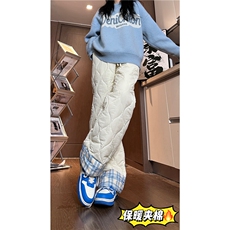 2025冬季新款潮流葫芦格保暖加棉宽松休闲棉裤B315-K865-p65控88，男装休闲裤，电商B315