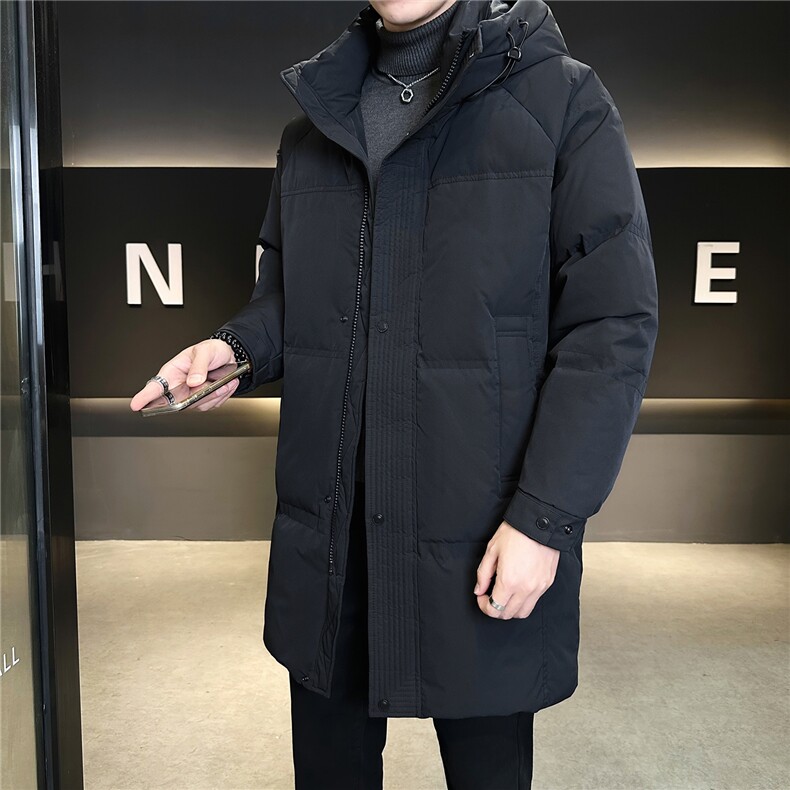 标50绒中长款羽绒服男冬季加厚2025新款连帽外套A313-9900-P275,男装羽绒服,电商A313