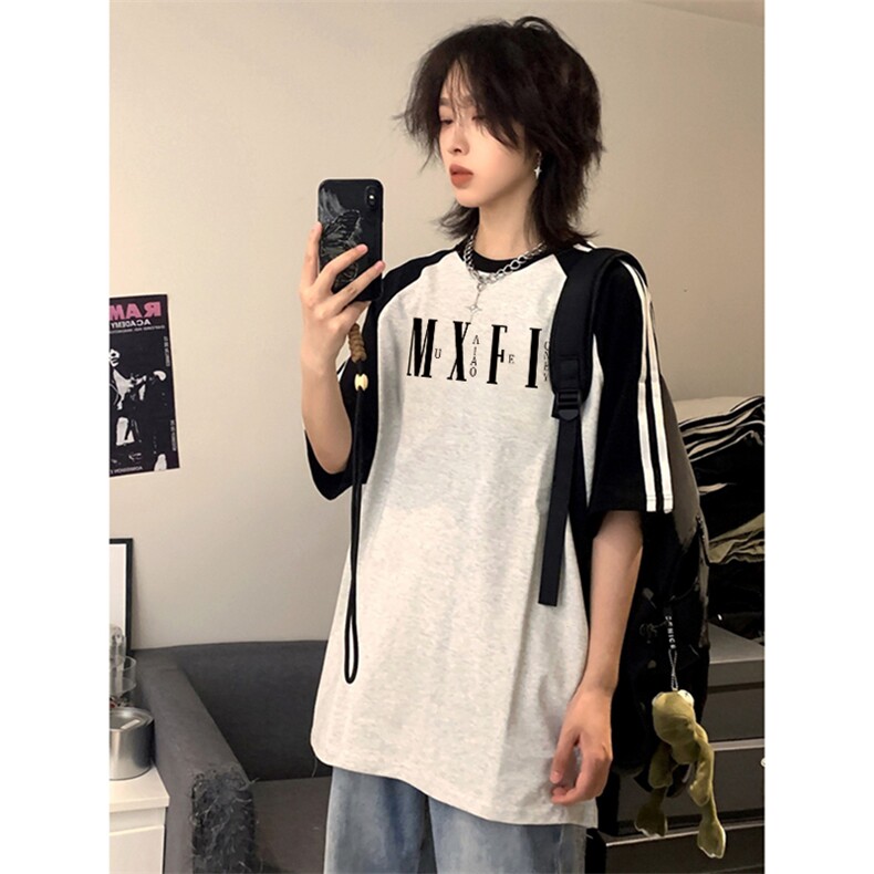 2025美式220克三条杠撞色短袖T恤网图C403A-ZST2607特P25,男装T恤,电商C403A
