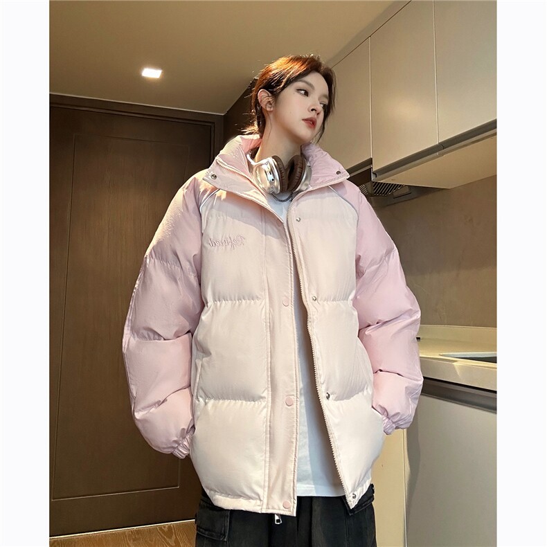 EQ356冬季拼接撞色棉服外套男女情侣装面包服棉衣2024新款,男装棉衣,电商C306-1