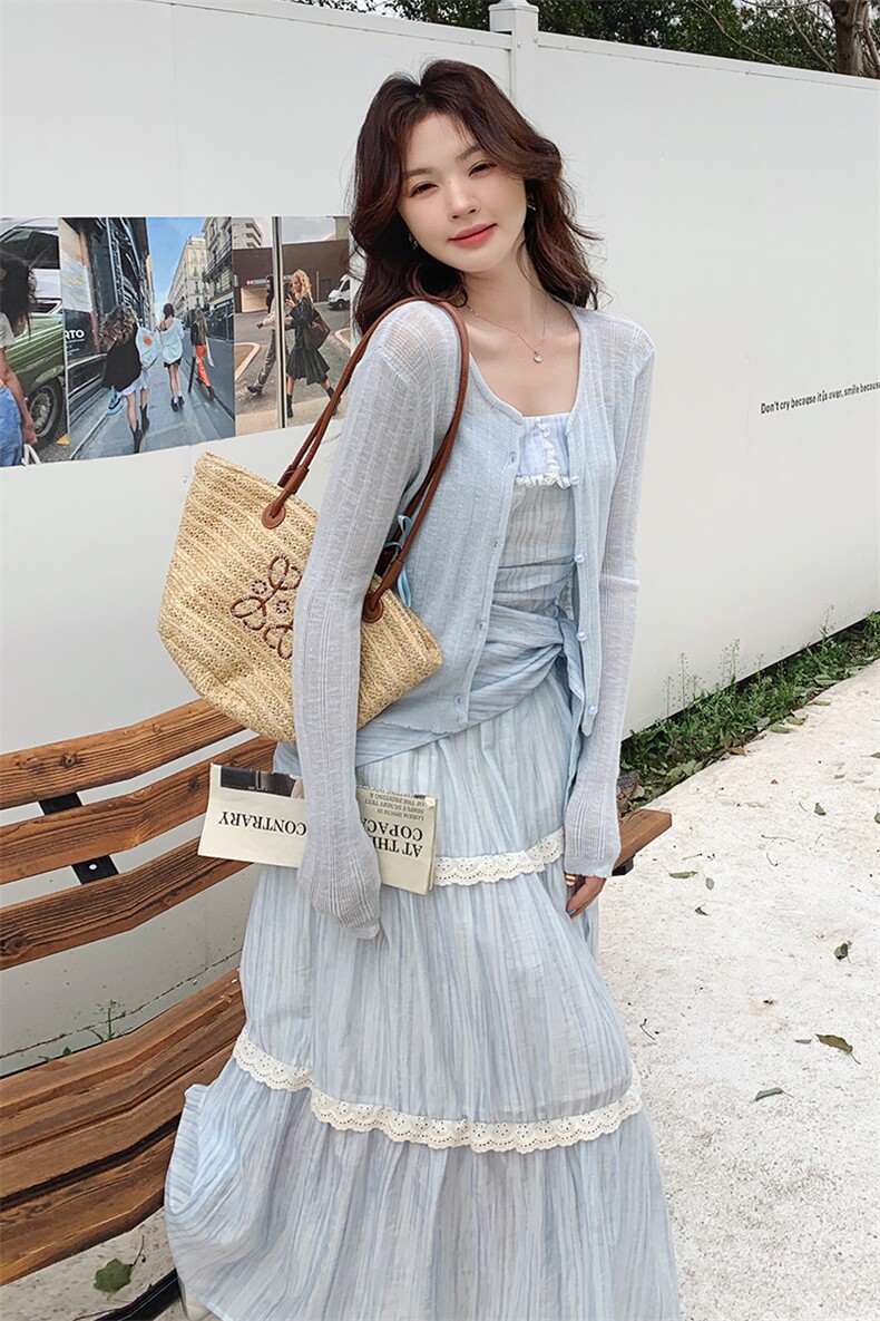 2025年春夏甜美温柔风两件套连衣裙b1-220-1008-p185-k280,女装连衣裙,浙宝220
