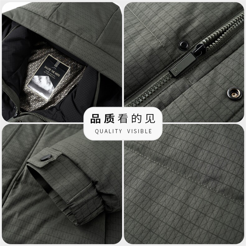 冬季男士白鸭绒羽绒服加绒面包服品质可脱卸帽休闲保暖简约男装,男装羽绒服,钱塘6003（原4033）