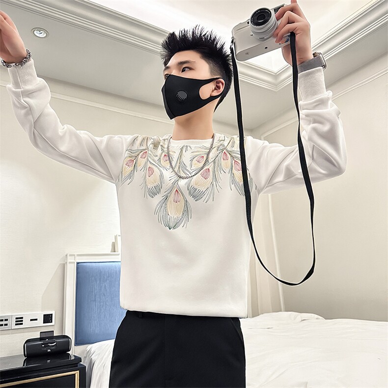 高级感痞帅卫衣外套男圆领印花社会小伙店主风301C-WY38-P58控78,女装短外套,星座301C（原B323）