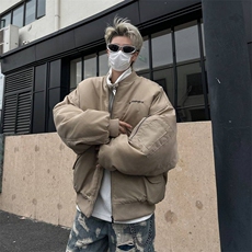 美式刺绣棒球棉服外套男女潮牌Cleanfit飞行夹棉外套MF322-P92，男装棉衣，星座412-3
