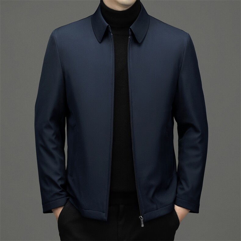 男装加厚保暖鹅绒羽绒服冬季新款中年男士商务休闲翻领上衣外套,男装羽绒服,电商B212（原钱塘6029）