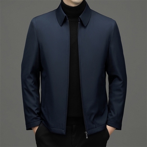 男装加厚保暖鹅绒羽绒服冬季新款中年男士商务休闲翻领上衣外套图片