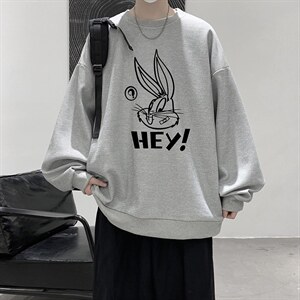 华夫格卫衣圆领卫衣男大码长袖t恤男外套 HW76179-P30加绒款-P40图片