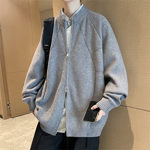 韩系立领拉链毛衣cleanfit灰色针织开衫外套情侣5Q1136-TP65控118图片