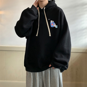 纯棉连帽卫衣男大码运动帽衫宽松薄WY2262-P35加绒款-P40
