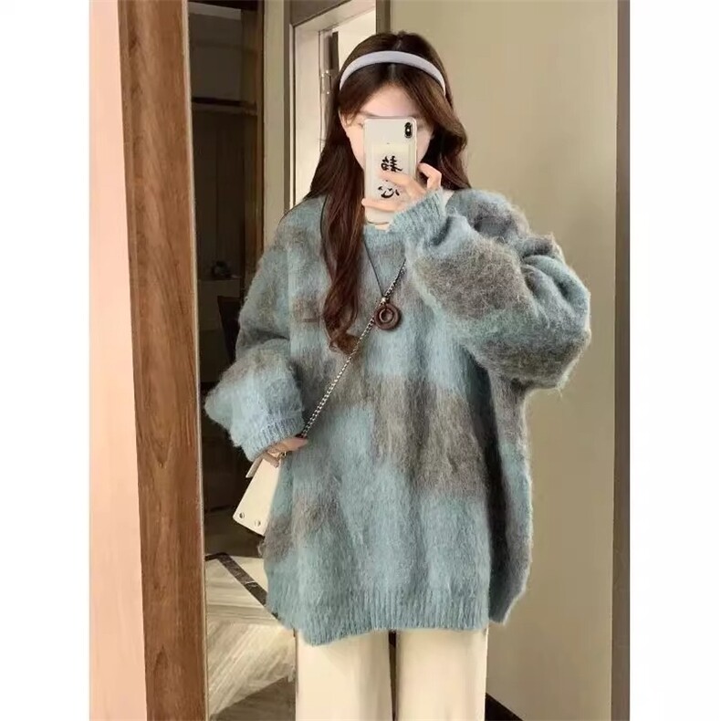 美式复古高街慵懒风拼色毛衣男女高级感套头休闲上衣LMY9171-P45,男装针织衫/毛衣,星座1008