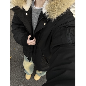 黑墙风 数据6 高质量加厚大毛领工装飞行服棉衣TBMY05-P148图片