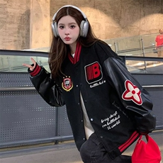美式复古盾徽夹克男女重磅外套秋冬加厚保暖潮LM80922-P63夹棉73，男装夹克，星座1008