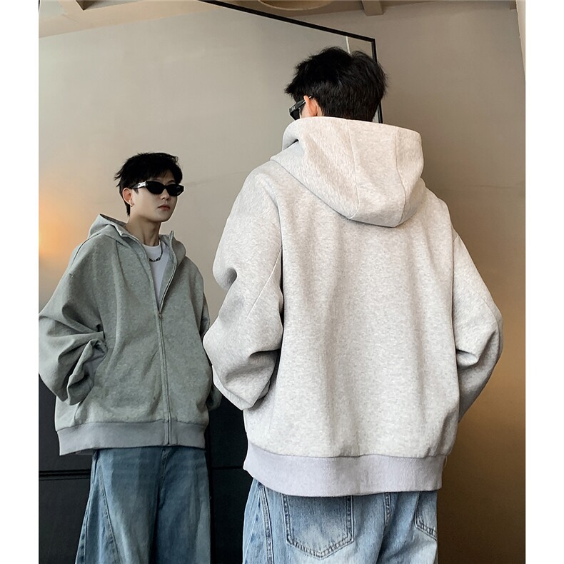 420克重磅廓型连帽卫衣男春秋OVERSIZE美式长袖外套可二开,女装短外套,电商C307