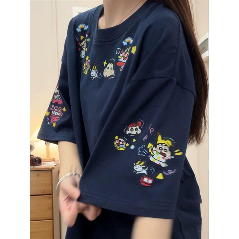 H0537-P35夏季蜡笔小新宽松短袖t恤上衣女,女装T恤,星座617A-2
