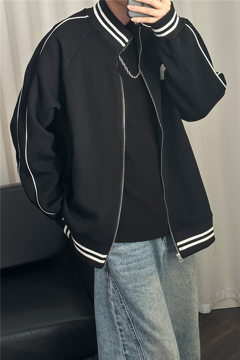 2026春现货立领卫衣外套男士宽松休闲绣花上衣A351-AW2529-P95,女装短外套,电商A351