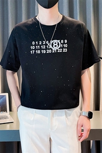 社会小伙夏季男士潮牌圆领短袖T恤字母发泡体恤男C208-8002-特P30图片