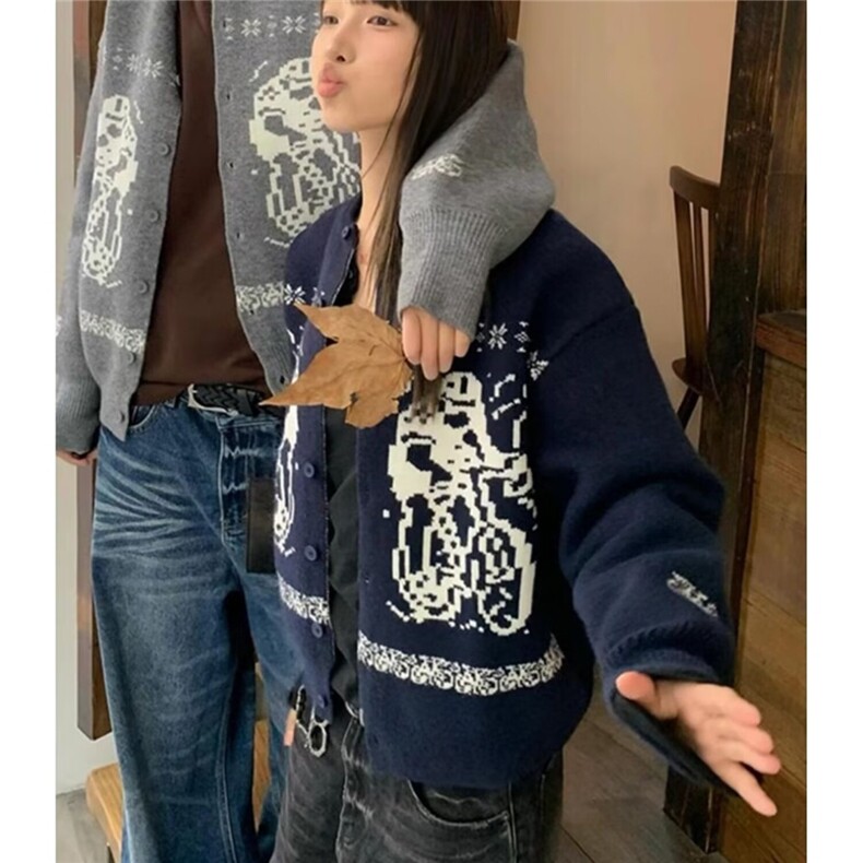 复古新年情侣开衫毛衣春秋时尚提花费尔岛针织衫外套SW5610,男装针织衫/毛衣,星座516A