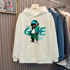 闪闪满天星卫衣连帽重磅开衫男女春秋情侣装亮片细闪上衣A054/P55，男装卫衣，星座506