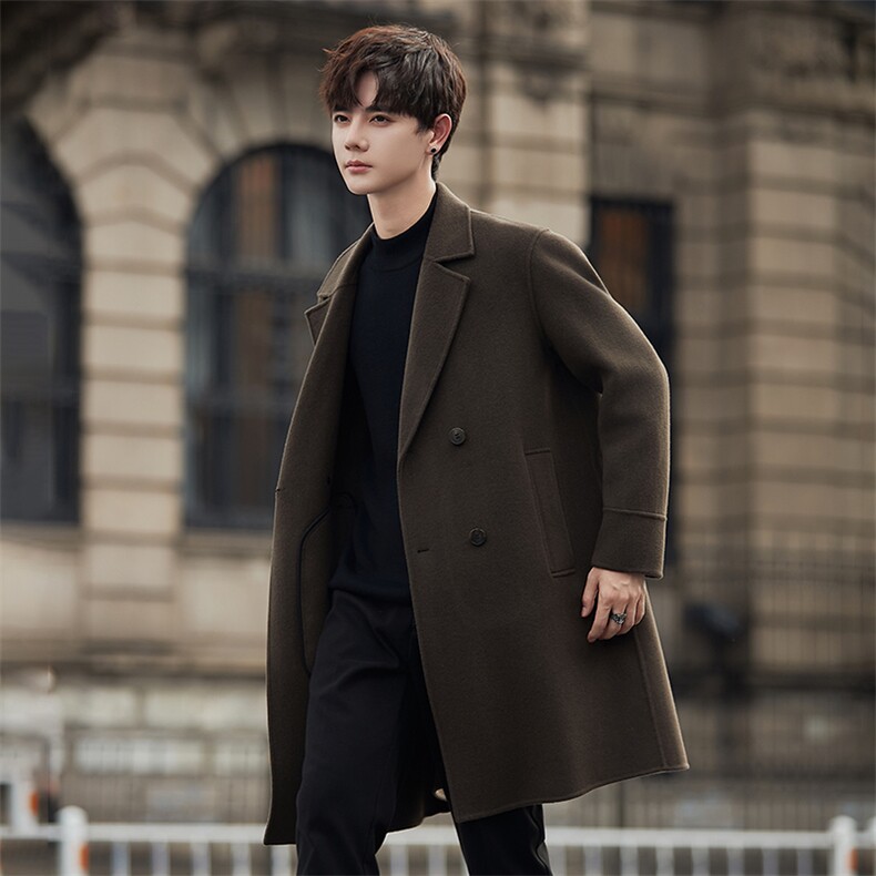 双面尼大衣男秋冬中长款英伦风休闲宽松毛呢外套C681-P330控498，女装短外套，电商A355（原A415）