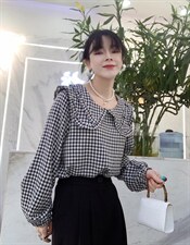 新款春款格纹文艺小清新上衣，其它，瑟拉·女人缘