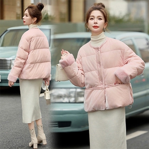 2024年冬季新款國风金丝绒羽绒服外套女图片