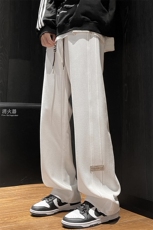 特批P30无差价2025春季菠萝格直筒阔腿裤男贴标潮流拖地长裤K1050，男装休闲裤，电商A001