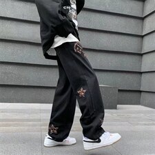 男春秋季刺绣字母休闲裤K35P32