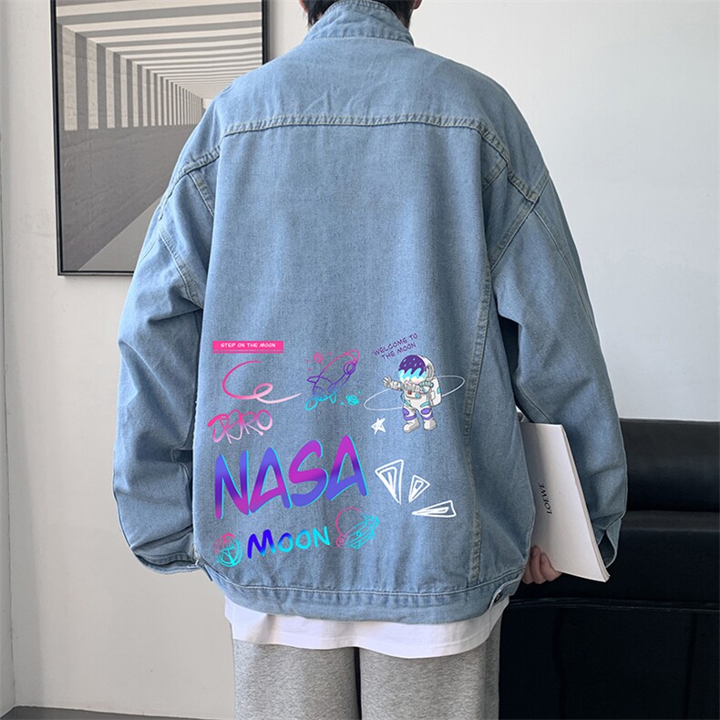 NASA联名同款牛仔夹克男大码牛仔外套男茄克 NJ77186-P60图片