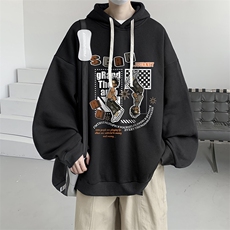 连帽卫衣男大码运动服帽衫外套WY2282-P35加绒款-P40，男装卫衣，电商A040