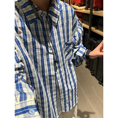 【有货】cleanfit蓝白格子衬衫男美式复古长袖衬衣N316LL-特P45，男装衬衫，星座1007（原301D）