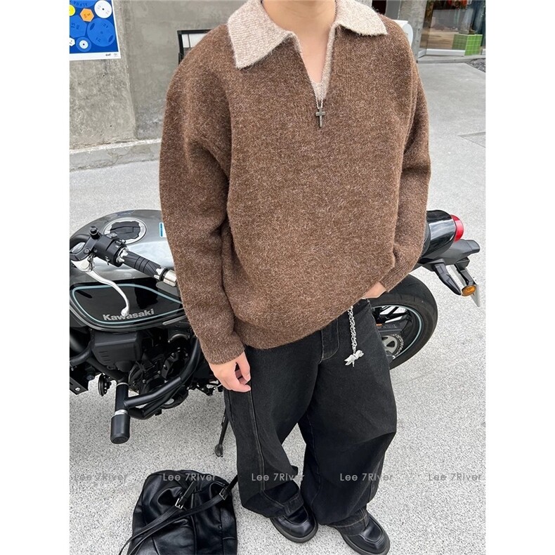 2025潮流潮牌宽松百搭男女情侣上衣针织衫小众高级设计感MYB96,男装针织衫/毛衣,星座516A