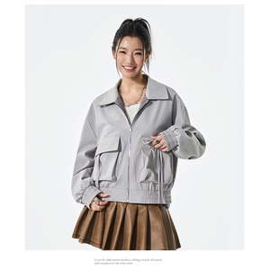 男女双面穿格子大口袋潮牌夹克休闲外套A406JK5625P85,大鹅羽绒服怎么搭配才好看图片