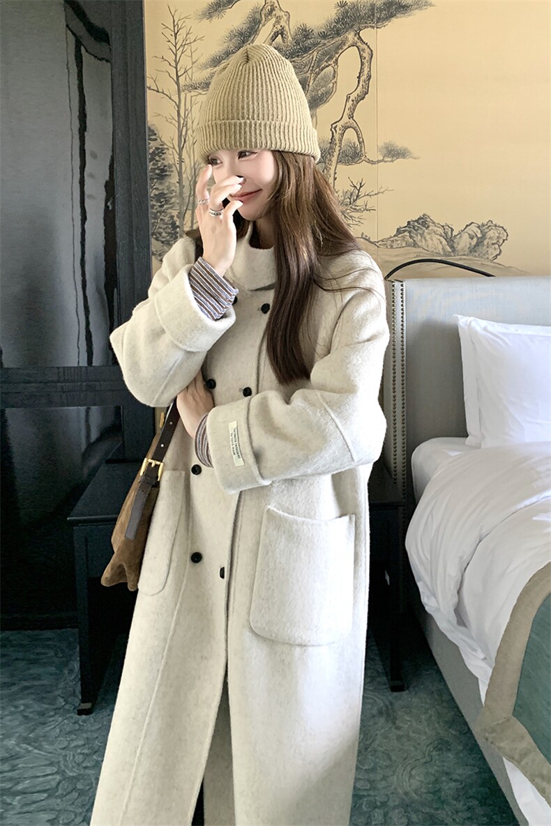 【现货】新款双排扣立领羊绒大衣99026款P255K368,女装毛呢外套,2C316
