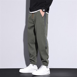 22年抖音秋季新款直筒休闲束脚仿牛仔裤男百搭长裤子潮K665图片