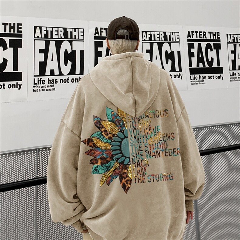 高克重水洗纯棉连帽卫衣男秋季潮牌亲肤透气宽松休闲情侣上衣外套，男装卫衣，星座517A-2