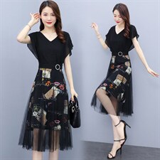 夏季连衣裙2025年新款女装大码显瘦洋气减龄品牌裙爆款，女装连衣裙，仁梯