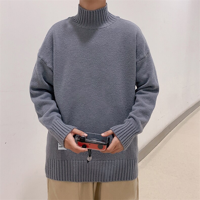 M18045-P45加绒款-P65半高领毛衣男士大码针织衫男毛线衣男,男装针织衫/毛衣,电商A040